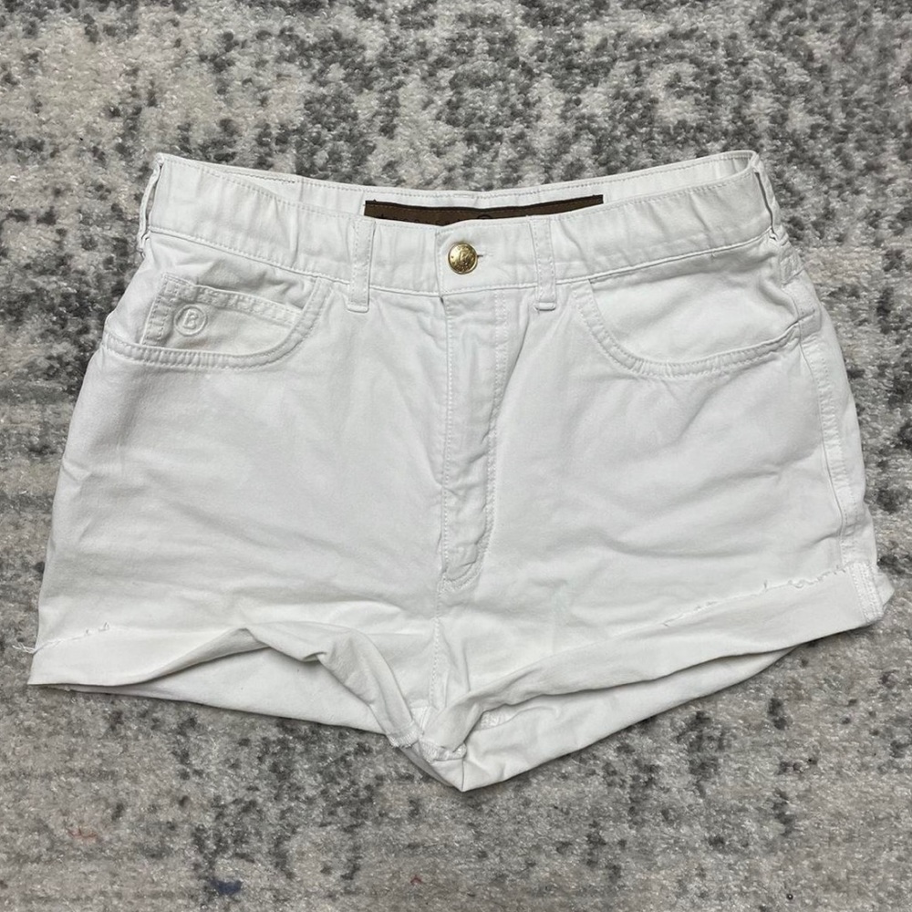 Thrifted White Jean Shorts